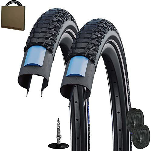 2X Schwalbe Marathon Plus Tour Reifen 28x1.75 | 47-622 HS619 Reflex Unplattbar mit SV Schlauch