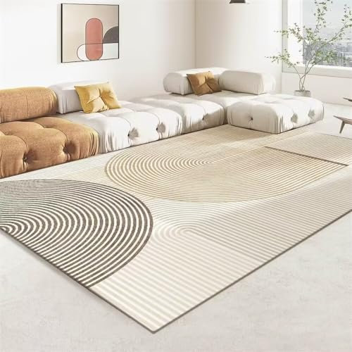 DJHWWD Teppich Billig Bequeme Teppiche Mit Grauen Streifen Können In Schlafzimmern Und Fluren Für Antibakterielle Zwecke Verwendet Werden Ornament Bettvorleger 200X250Cm Cremefarbe Carpet Liv