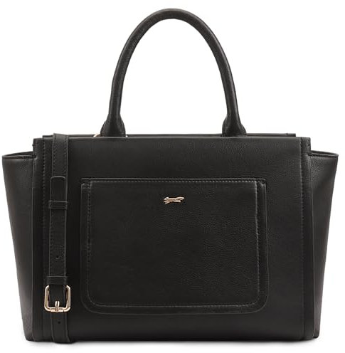 PAUL COSTELLOE Leder Multiway Bag Damen Leder Handtasche Tote Designer Top Handle Handtasche Crossbody Umhängetasche mit 3 eleganten Farboptionen SHINANO, jet black, Medium