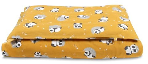 schlummersack Kinder Bettwäsche Set 100x135 Panda aus 100% Baumwolle, Wendbar, mit Reißverschluss, Oeko-Tex