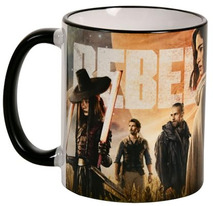 Elbenwald Taza con Motivo Collage y Logo para los Fans de Rebel Moon 320 ml Cerámica Multicolor