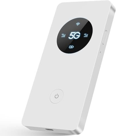 Router Hotspot Mobile 5G, Router WiFi da 2,4 GHz 5,0 GHz con Slot Nano SIM, UL Ad Alta Velocità 2,77 Gbps DL 1,25 Gbps, Fino a 16 Dispositivi, Hotspot di Rete Portatile Wireless