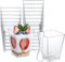 Kaqisen 50 Stück Dessertgläser Plastik 70ml Desserttassen mit Löffeln, Dessertschalen Plastik Quadratischer Dessertbecher, Dessertschalen Wiederverwendbar für Mousse Pudding DIY Desserts