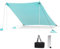 HOMASIS Tente de Plage Anti-UV, Abri de Plage pour 1-4/4-8 Personnes, Voile d'Ombrage avec 2 Barres de Support et Sac de Transport, Ancrages de Sable et 4 Sacs de Sable (Vert, 230 x 200 cm)
