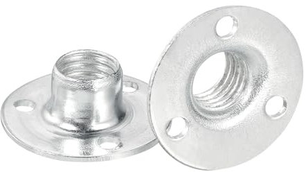 QUARKZMAN Tuerca Tee de Agujero Brad M10, 24 Piezas Acero al Carbono con Base Redonda Tuerca en T para Muebles Tuercas de Inserción de Hilo Hembra de Brida, M10X28X1.2Mm