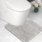 wyewye Mikrofaser-Badvorleger, WC-Vorleger, 2 cm, super dicker Badteppich, super saugfähig, 50 x 50 cm, U-Form, Hellgrau