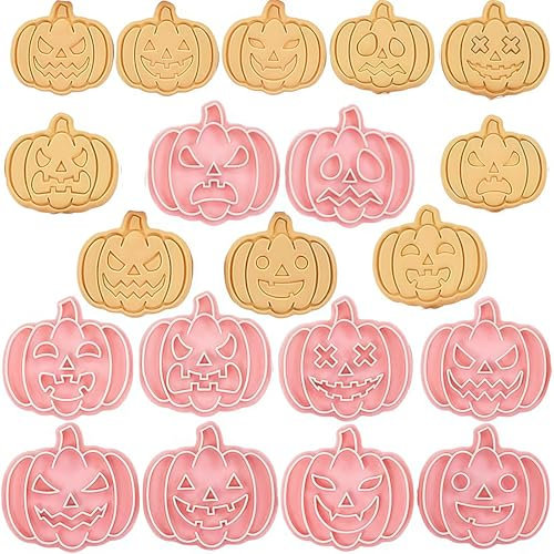 Mainiusi Moldes Galletas Halloween 10 Piezas, Calabaza Cortadores Galletas Halloween, 3D Moldes Halloween Galletas Calabaza, Moldes Reposteria, Moldes Para Galletas Halloween