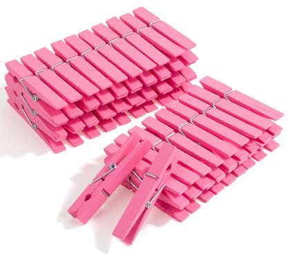 Mr. Pen- Wooden Clothes Pins, Natural Wood, 50 Pack, 2.9 Inch, Pink, Rust Resistant Clothes Pins for Hanging Clothes, Clothes Pins Wood, Clothing Pins, Clothes Pegs, Clothespins, Wood Clothespin