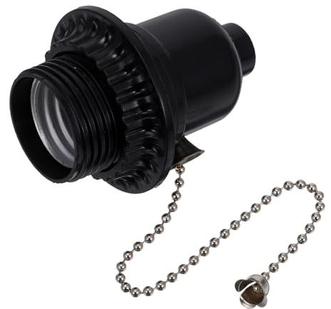 KITANDOVE Douille De Lampe Avec Chaînette En Métal Noir Pour Lampes De Table Ventilateurs De Plafond Et Plafonniers