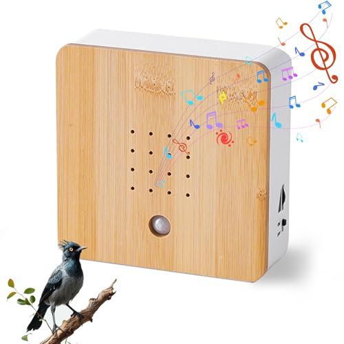 Naturgeräusche Box, Vogelgezwitscher Box Toilette Bewegungsmelder, Geräuschebox mit Wandhalterung, Bird Box White, Vogelstimmen Bewegungsmelder, für Bäder, Spas, Toiletten (12cm)
