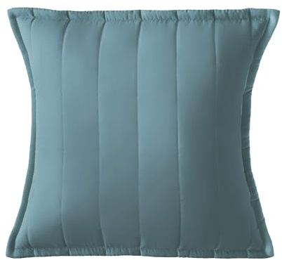 Silentnight Supersoft Quilted Cushion - Stylish Soft Touch Super Comfy Bed Sofa Cushion - Retain Shape Filled with Bouncy Fibres - Removable Machine Washable Cover and Non-Iron Fabric, 45x45cm, Blue
