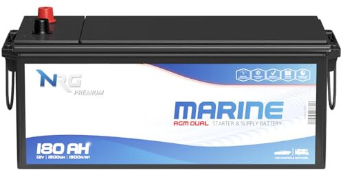NRG AGM Batterie 180Ah 12V Dual Marine EP1500 Versorgung Starterbatterie Bootsbatterie Solarbatterie