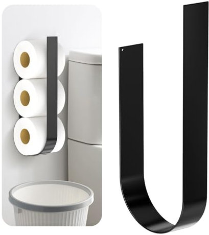Toilettenpapierhalter Ohne Bohren, Klopapier Aufbewahrung, Klorollenhalter Schwarz, Toilet Paper Holder Papier Aufbewahrung für 3 Rollen, Ersatzrollenhalter Toilettenpapier