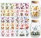 Peacoblue UV DTF Cup Transfer Wraps Stickers Flowers and Gnomes, 10 Sheets Waterproof Custom Vinyl 16oz Coffee Glass Cup Tumbler Bottle Mug Decals for Men Women