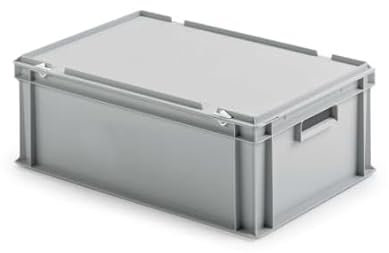 ALUTEC Kunststoffbehälter (geschlossen, Außenmaße 60 x 40 x 32 cm, Innenmaße 57 x 37 x 31,2 cm, mit offenen Handgriffen) 75016