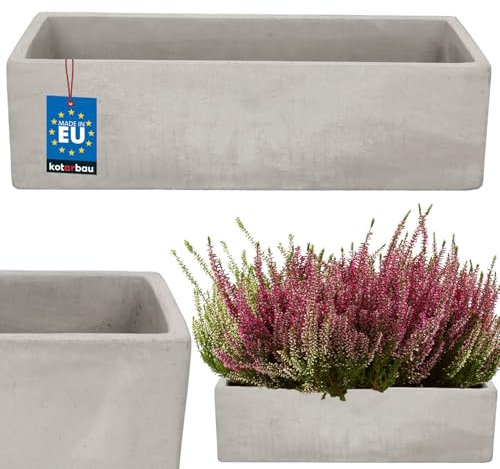 KOTARBAU® Jardinera para balcón, 32 x 12 x 9 cm, cerámica, hormigón, rectangular, balcón, macetero, macetero, macetero, macetero, macetero, macetero, macetero, macetero, macetero, macetero, macetero