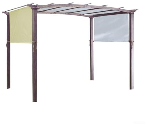 Sumsoctober Voile d'ombrage imperméable, 5,2 x 2 m, pour jardin et terrasse, tissu résistant aux UV, pour pergola, porte-raisins ou pavillon, housse d'ombrage en tissu 190T, noir ou beige (beige)