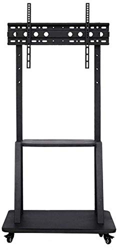 TV Stands Stainless Steel TV Floor Stand Replacement for 32—65 Inches TVs,Black End of Bed TV Floor Stand On Wheels Castors Up to 100Kg Tilt