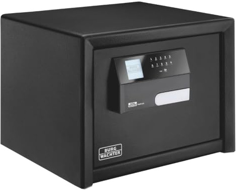 Burg-WÄCHTER Möbeltresor aus Stahl mit elektronischem Zahlenschloss, Feuerfest, Innenbeleuchtung und Fachboden, Wand- und Bodenbefestigung, 15,0 l, 44,0 kg, Profi-Safe PRS 510 E, Schwarz
