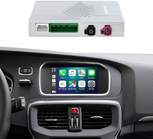 Wireless CarPlay und Android Auto Retrofit Kit Decoder Box für Volvo 2015+ | Plug & Play Wireless Carplay Modul für Volvo V40 V60 S60 XC60 S80 OEM 7'' Bildschirm mit SWC WLAN BT Siri GPS Navigation