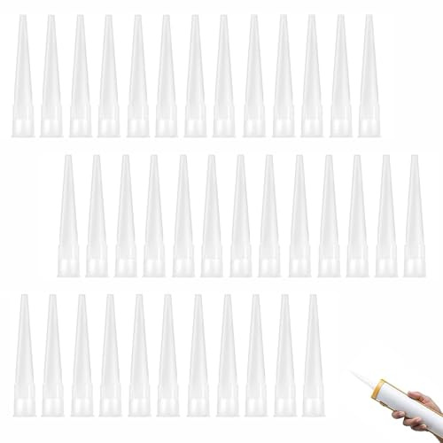 50 Stück Kartuschenspitzen Silikon Spitzen Transparent Silikon Düsen | für Klebedichtmittel und Kartuschenpistole Küche Haushalt Dichtmittel Werkzeug