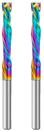 SpeTool 2 Spiralnutfräser 4mm Schnittdurchmesser 25mm Schnittlänge Spiralfräser Nutfräser CNC Fräser VHM Schaftfräser DLC Beschichtung Fräser für Oberfräse Holzfräser Router Bit Langlochfräser Holz