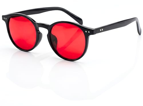 Genérico Gafas rojas bloqueo luz azul 99% – gafas luz roja para pantallas, gaming, TV, móviles | gafas anti luz azul con cristal rojo, unisex, ligeras y cómodas
