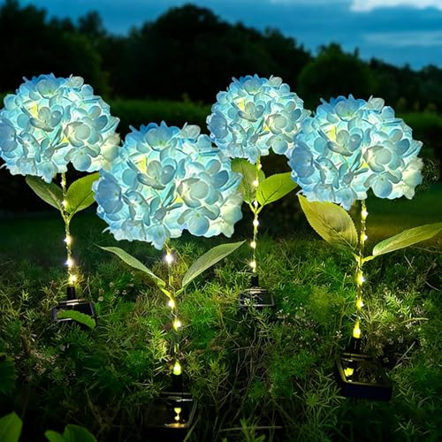 Quintrost Solarleuchten Blume für Garten Außen, 2 Stück LED Blumen Solarlampe, IP65 Wasserdicht Gartenleuchten, Deko für Garten, Zäune, Hochzeit, Party Dekoration Beleuchtung, Warmweiß