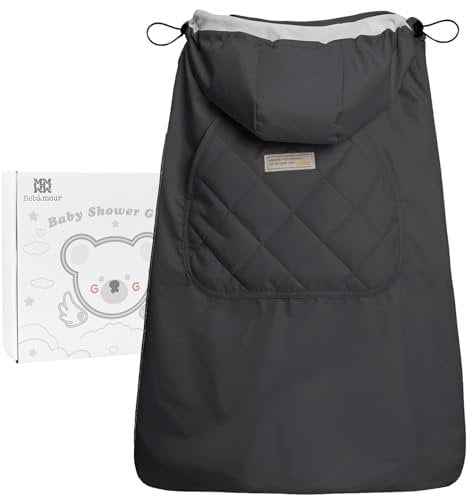Bebear Winterbezug für Babytrage Warm Universal Hoodie Babytragebezug für alle Jahreszeiten(Grau)