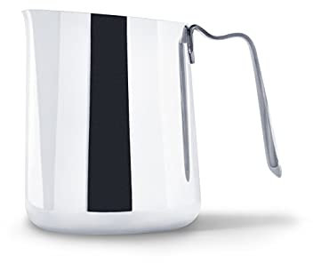 Fellow Eddy Dampfkrug für Milchaufschäumung und Präzisions-Lattekunst, Messhilfen, geriffelter Ausguss, scharfe Frontfalte, 304 18/8 Edelstahl, 457 ml, polierter Stahl