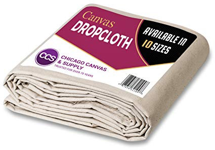 CCS Chicago Canvas & Supply, vielseitiges Segeltuch-Malerplane, Abdeckplane, Segeltuchstoff, Vorhänge, Tropftuch, Farbschutztuch, waschbar und wiederverwendbar – 1,22 x 15,24 m