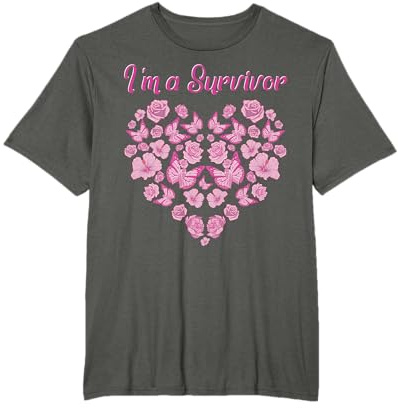 Breast Cancer Survivor T Shirt I'm A Survivor Heart T-Shirt