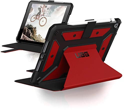 UAG Designed for iPad 10.2 (9th Gen 2021/ 8th Gen 2020/ 7th Gen 2019) Case Metropolis Magma Rugged Heavy Duty Protective Cover Multi-Angle Viewing Folio Stand with Pencil Holder by URBAN ARMOR GEAR