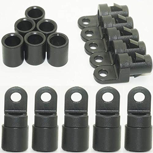 Pmsanzay 30pcs/pack 1/4'' Rope Terminal, Nylon UV Protected, for 1/4'' Bungee Elastic Shock Cord, Pad Hook End Tabbed, Suitable for Kayaks, Canoe, Rafting