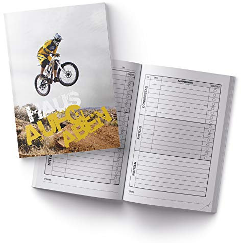 itenga Hausaufgabenheft DIN A5 96 Seiten Motiv Downhill Mountainbike Fahrrad Meine Hausaufgaben für Gemeinschaftsschule Gymnasium