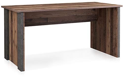 moebel-eins Cassia Schreibtisch 153 cm, Material Dekorspanplatte, Old Wood Vintage/betonfarbig