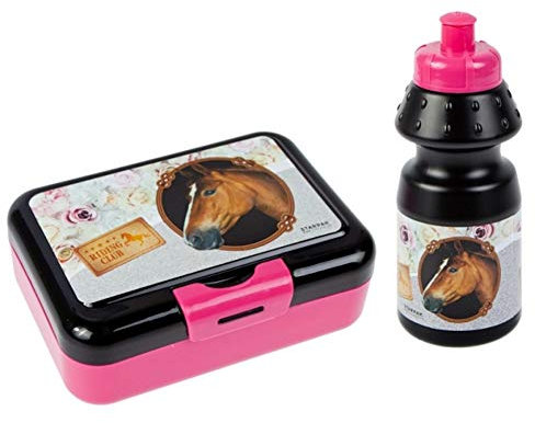 Starpak - Set portapranzo e borraccia con motivo cavalli, scuola materna, cavallo