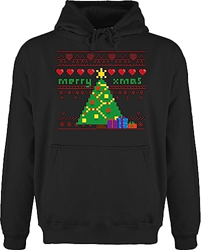 Hoodie Herren Pullover Männer - Weihnachten Geschenke Bekleidung - Merry Christmas Game - M - Schwarz - Weihnachtspullover weihnachtsmotiv Pulli weihnachspullis weihnacht Hoody weihnachtpullover