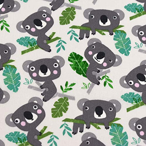 MAGAM-Stoffe Eukalyptus Koala Baumwollstoff Oeko-Tex Meterware 50cm