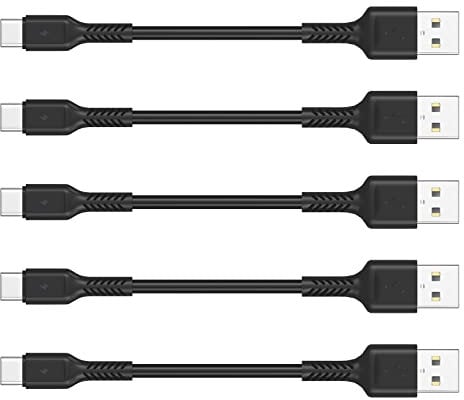 10cm Short USB C Charge Cable 5 Pack 4 Inches Durable USB A to USB Type C 3A Fast Charging Cord for Charging Station Compatible with Samsung Galaxy A12 A22 A52 S20 S21 S22 Huawei Google Pixel 6