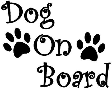 EROSPA® Auto-Aufkleber - Dog On Board/Hund an Bord - Car-Sticker Styling - Pfote (Schwarz)