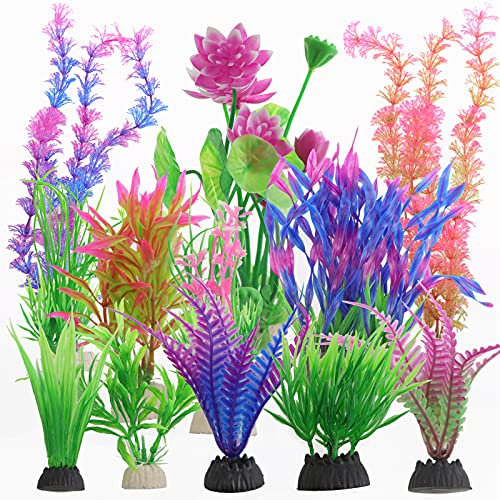 Aquarium-Dekoration, 13 Stück Aquarium-Pflanzen Künstliche Wasserpflanzen Grün Aquarium Wasserpflanzen künstliche Aquariumpflanzen Künstliche Wasserpflanzen Aquarien
