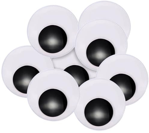 TOAOB 8 Stück Selbstklebend Wackelaugen Groß 70mm Runde Wiggle Googly Augen Kunststoff Puppe Augen Kulleraugen Selbstklebend Aufkleber für DIY Scrapbooking Handwerk