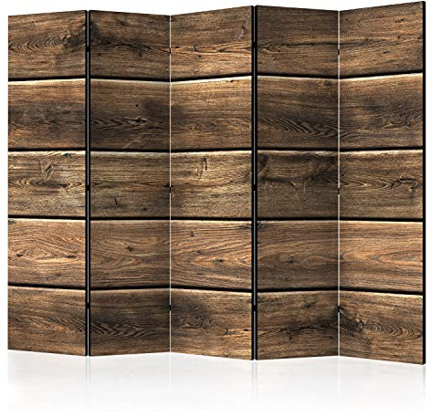 murando Raumteiler Foto Paravent Holz 225x172 cm beidseitig auf Vlies-Leinwand Bedruckt Trennwand Spanische Wand Sichtschutz Raumtrenner Design Holzoptik Wood Bretter f-A-0449-z-c