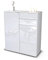 Stil.Zeit Highboard Kiara, Korpus Weiss matt, Front Hochglanz-Design Weiß (92x108x35cm), Push-to-Open Technik & Leichtlaufschienen