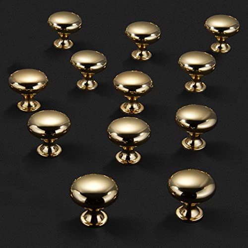 YHBZ 2Pcs Schranktürgriff,Massiver Zinklegierung Schrank Türknöpfe,Badezimmer Spind Schubladenknopf,Gold,Einzelnes Loch Mit Schraube,30 * 29mm