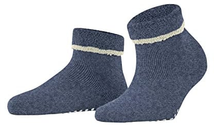 ESPRIT Damen Stoppersocken Cozy W Hp Wolle rutschhemmende Noppen 1 Paar, Blau Light Denim 6660, 35/38 EU