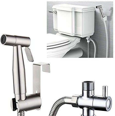 Hand Brause Dusche mit Schlauch Adapter Brausehalter Bidet Toilette WC Handbrause Bidet G1 / 2