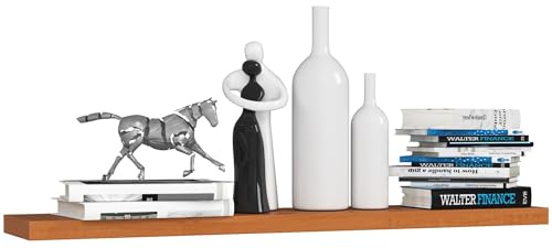 AKORD Wandregal PS-5 100 cm | Bücherregal Spielzeug Blumen Dekorationen | für Wohnzimmer Schlafzimmer | Modernes funktionales Design Laminatplatte Holzregal | 32 mm | Farbe Erle