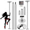 PRIOR FITNESS Pole Dance Tanzstange 45mm von 2,35 bis 2,74 m Höhenverstellbar,2 Modi: drehend/statisch,bis 200 kg belastbar,Verein, Club, Party (Silber)